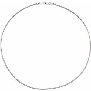 Sterling Silver 2 mm Round Snake 18" Chain