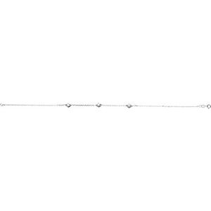 Sterling Silver 3 mm Flower 10" Anklet