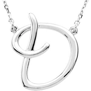 Sterling Silver Script Initial D 16