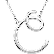 Load image into Gallery viewer, Sterling Silver Script Initial C 16&quot; Necklace
