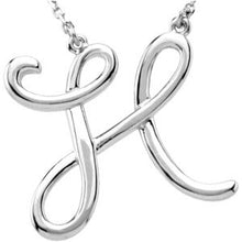 Load image into Gallery viewer, Sterling Silver Script Initial H 16&quot; Necklace
