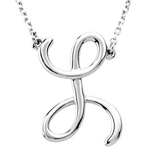 Sterling Silver Script Initial L 16