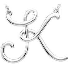 Load image into Gallery viewer, Sterling Silver Script Initial K 16&quot; Necklace
