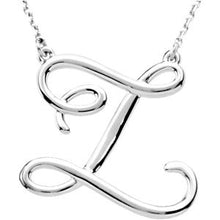 Load image into Gallery viewer, Sterling Silver Script Initial Z 16&quot; Necklace
