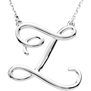 Sterling Silver Script Initial Z 16