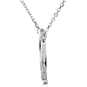 Sterling Silver Script Initial Q 16" Necklace