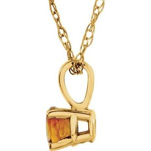 Youth Solitaire Birthstone Necklace or Pendant  