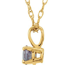 Charger l&#39;image dans la galerie, Youth Solitaire Birthstone Necklace or Pendant  
