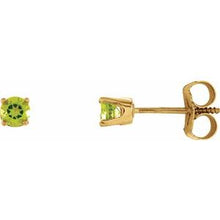 Load image into Gallery viewer, 14K Yellow 3 mm Round Peridot Youth Birthstone Earrings
