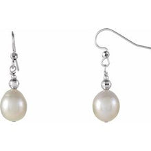 Load image into Gallery viewer, Sterling Silver 10-11 mm Freshwater Cultured Pearl Dangle Earrings
