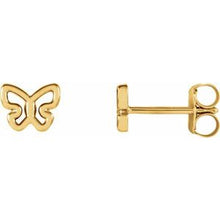 Load image into Gallery viewer, 14K Yellow 6.1x4.8 mm Butterfly Earrings

