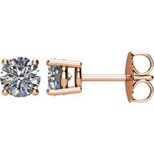 Load image into Gallery viewer, 14K Rose 1 CTW Diamond Earrings
