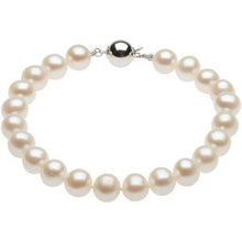 Load image into Gallery viewer, Sterling Silver 8-9 mm Freshwater Cultured Pearl 7.75&quot; Bracelet
