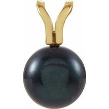 Load image into Gallery viewer, 14K Yellow Black Akoya Cultured Pearl Pendant
