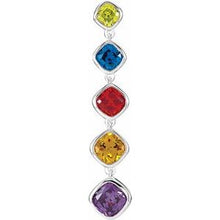 Load image into Gallery viewer, Sterling Silver Multi-Color Cubic Zirconia Graduated Bezel-Set Pendant
