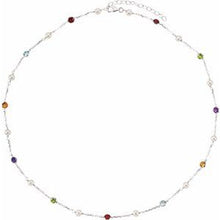 Charger l&#39;image dans la galerie, Sterling Silver Freshwater Cultured Pearl &amp; Multi-Gemstone 18&quot; Necklace
