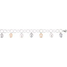 Load image into Gallery viewer, Sterling Silver 10-11 mm Multi-Colored Pearl 7.25&quot; Bracelet
