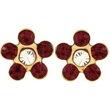 Load image into Gallery viewer, 14K Yellow Imitation Crystal January Birthstone Piercing Earrings
