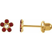 Load image into Gallery viewer, 14K Yellow Imitation Crystal January Birthstone Piercing Earrings
