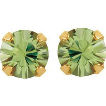 Load image into Gallery viewer, 24K Gold Plated Sterling Silver Imitation Peridot Inverness¬Æ Piercing Earrings
