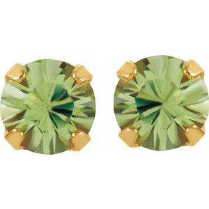 24K Gold Plated Sterling Silver Imitation Peridot Inverness¬Æ Piercing Earrings