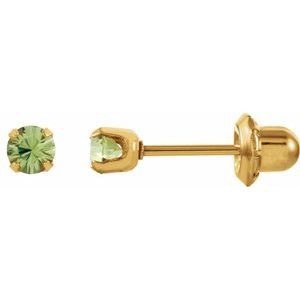 24K Gold Plated Sterling Silver Imitation Peridot Inverness¬Æ Piercing Earrings