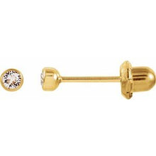 Load image into Gallery viewer, 14K Yellow Imitation Crystal Piercing Earrings

