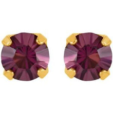 Load image into Gallery viewer, 24K Yellow Gold Plated Sterling Silver Imitation Amethyst Inverness¬Æ Piercing Earrings
