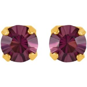 24K Yellow Gold Plated Sterling Silver Imitation Amethyst Inverness¬Æ Piercing Earrings