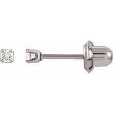 Load image into Gallery viewer, Stainless Steel 2 mm Round Cubic Zirconia Piercing Stud Earrings
