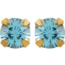 Load image into Gallery viewer, 24K Gold Plated Sterling Silver Imitation Aquamarine Inverness¬Æ Piercing Earrings
