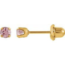 Load image into Gallery viewer, 24K Gold Plated Sterling Silver Imitation Alexandrite Inverness¬Æ Piercing Earrings
