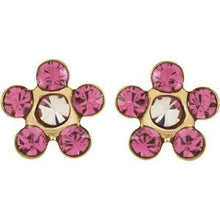 Load image into Gallery viewer, 14K Yellow Imitation Crystal October Birthstone Piercing Earrings
