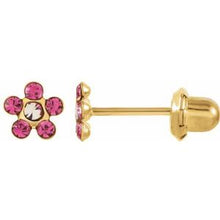 Load image into Gallery viewer, 14K Yellow Imitation Crystal October Birthstone Piercing Earrings
