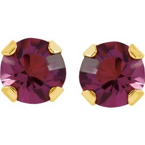 14K Yellow Imitation Amethyst Inverness¬Æ Piercing Earrings