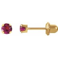 Load image into Gallery viewer, 14K Yellow Imitation Amethyst Inverness¬Æ Piercing Earrings
