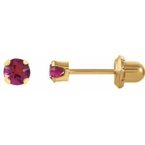 14K Yellow Imitation Amethyst Inverness¬Æ Piercing Earrings