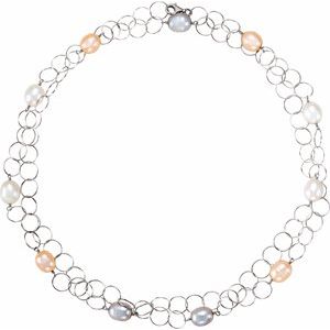 Multi-Colored Pearl Necklace