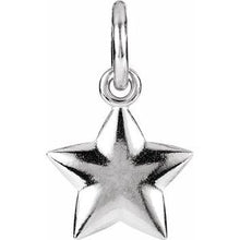 Load image into Gallery viewer, 14K White 15.75x9.75 mm Puffed Star Charm with Jump Ring
