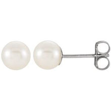 Load image into Gallery viewer, 14K White 5-5.5 mm Freshwater Cultured Pearl Earrings
