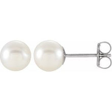 Load image into Gallery viewer, 14K White 6-6.5 mm Freshwater Cultured Pearl Earrings
