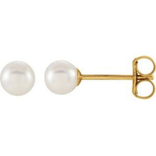 Load image into Gallery viewer, 14K Yellow Freshwater Cultured Pearl Earrings
