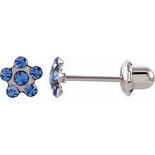 Load image into Gallery viewer, Stainless Steel Imitation Blue Crystal Piercing Earrings
