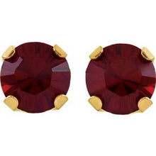 Load image into Gallery viewer, 14K Yellow Imitation Mozambique Garnet Inverness¬Æ Piercing Earrings
