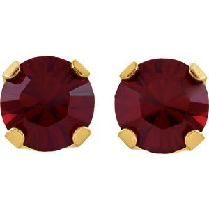 14K Yellow Imitation Mozambique Garnet Inverness¬Æ Piercing Earrings