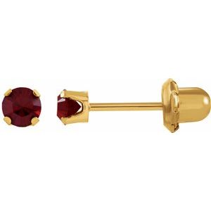 14K Yellow Imitation Mozambique Garnet Inverness¬Æ Piercing Earrings