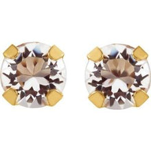 Load image into Gallery viewer, 14K Yellow Imitation Sapphire Inverness¬Æ Piercing Earrings
