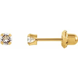 14K Yellow Imitation Sapphire Inverness¬Æ Piercing Earrings