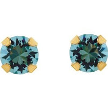 Load image into Gallery viewer, 14K Yellow Imitation Aquamarine Inverness¬Æ Piercing Earrings
