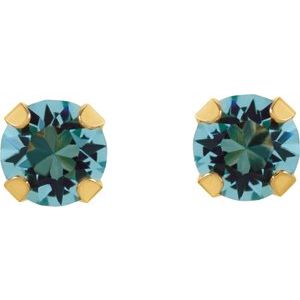 14K Yellow Imitation Aquamarine Inverness¬Æ Piercing Earrings